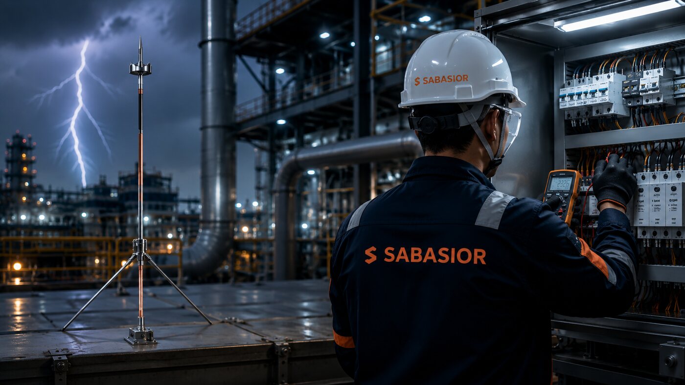Sabasior engineer testing electrical protection system